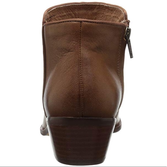 Texas Cognac Leather Low Heel Ankle Booties - Picture 8 of 8